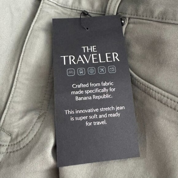 Banana Republic The Traveler Slim Pants Mens 38x34 Green Stretch NWT PT-2611 - Picture 10 of 16